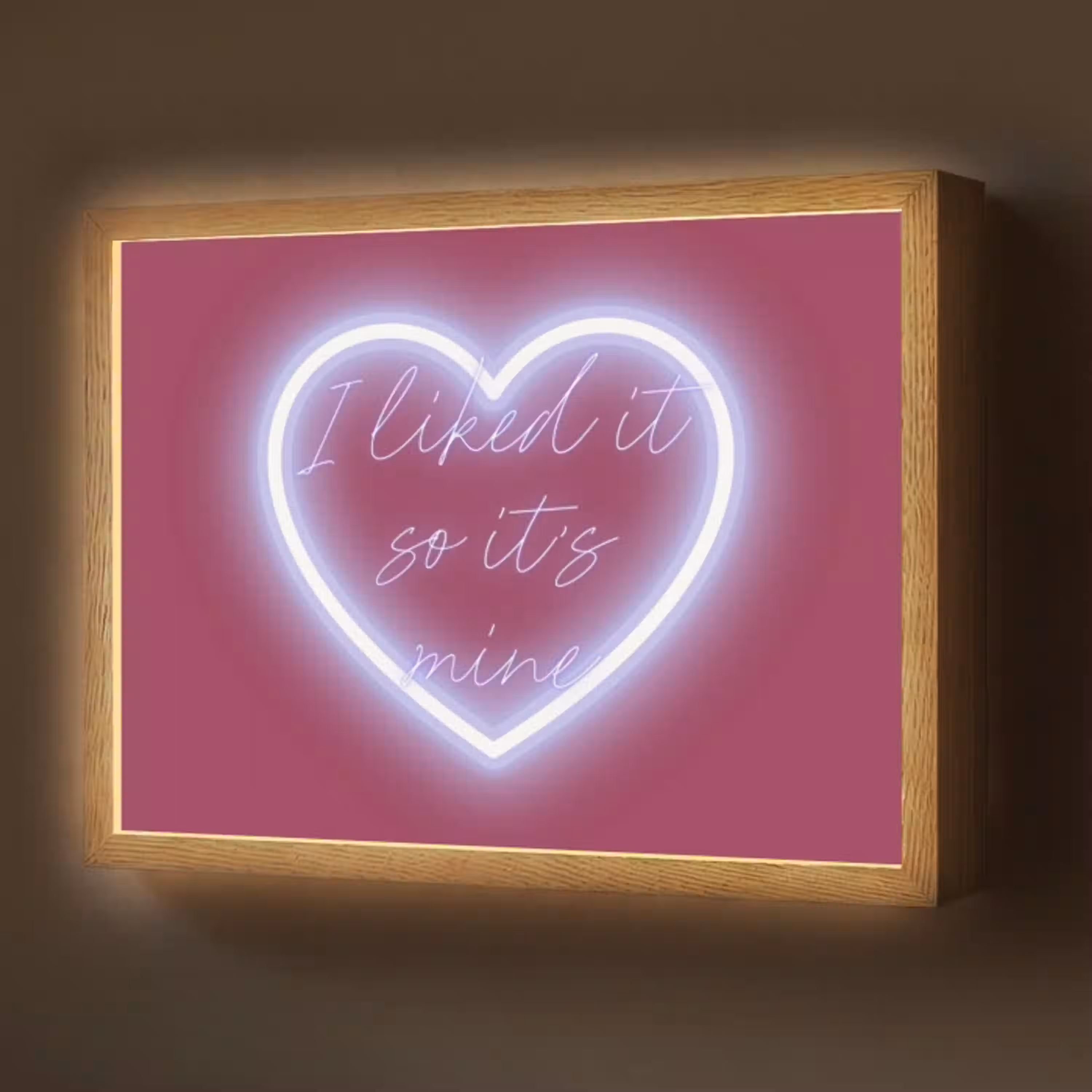 I liked it so it's mine - Neon hart - Roze Light Box met batterij (Wandlamp) middel -z3d_website