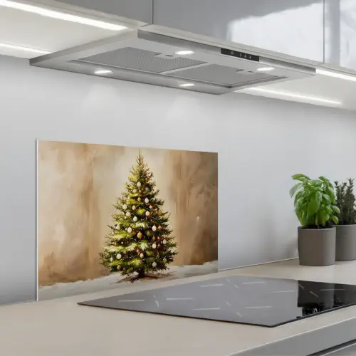 Kerst - Sfeer - Groen keuken achterwand spatscherm klein -3d_schuin