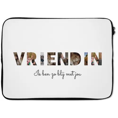 Vriendin - Lettercollage laptophoes neopreen klein -zkaufland3dotto