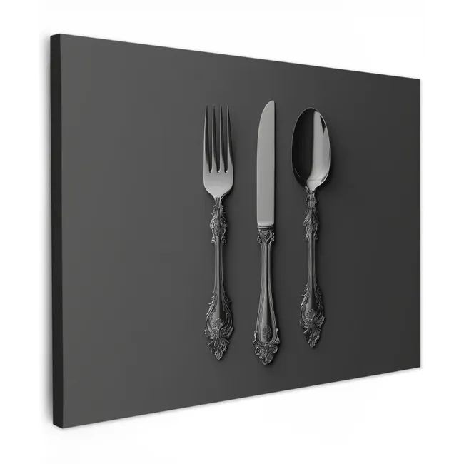Canvas Print - Cutlery - Black