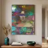 Johanna Henriette Engelen - Dubois Drahonet - Graffiti Textielframe zwart klein -sfeer1