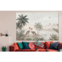 Kraanvogels - Palmbomen - Tropisch forex 5mm xxl -woonkamer