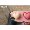 Macarons - Hartjes - Kleurrijk - Roze Placemat vinyl groot -closeup