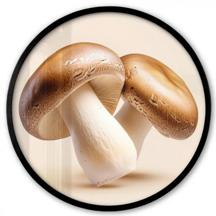 Champignons - Zacht - Beige Fotolijst rond zonder passe partout klein -3d