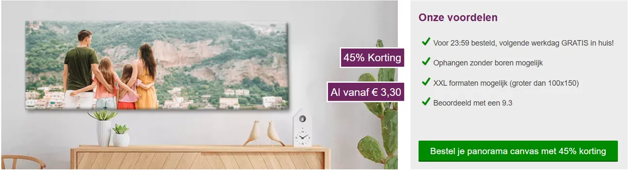 Banner panoramafoto op canvas