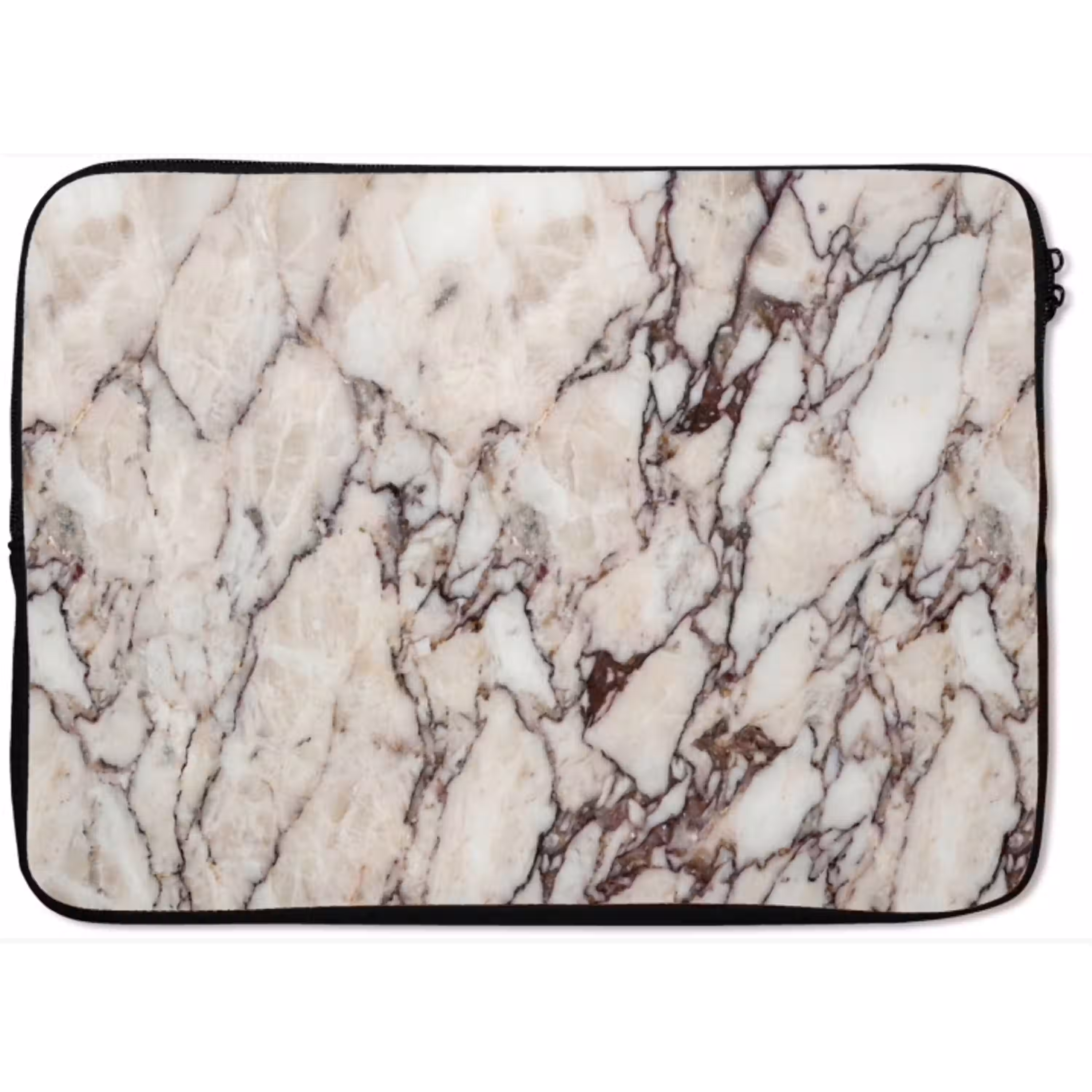 Marmer - Textuur - Abstract - Wit - Bruin laptophoes neopreen klein -zkaufland3dotto