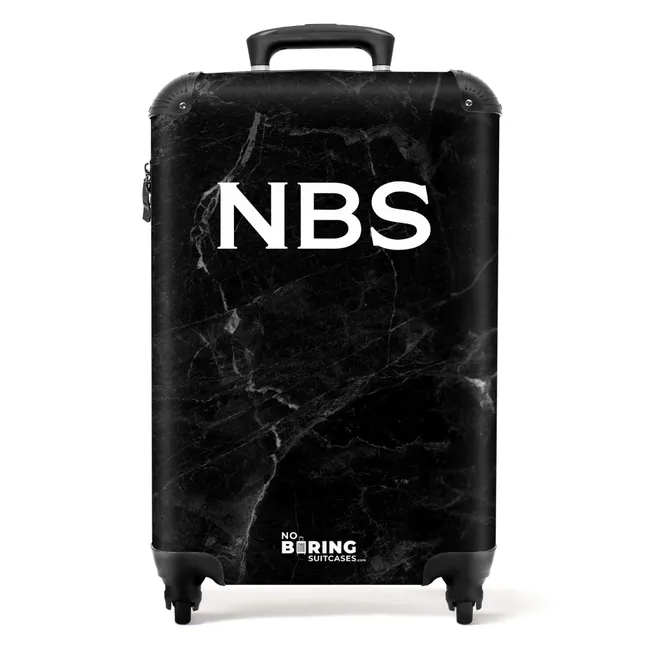 Suitcase - Black and white marble pattern