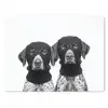 Honden - Bivakmuts - Zwart - wit muismat rubber klein -3d