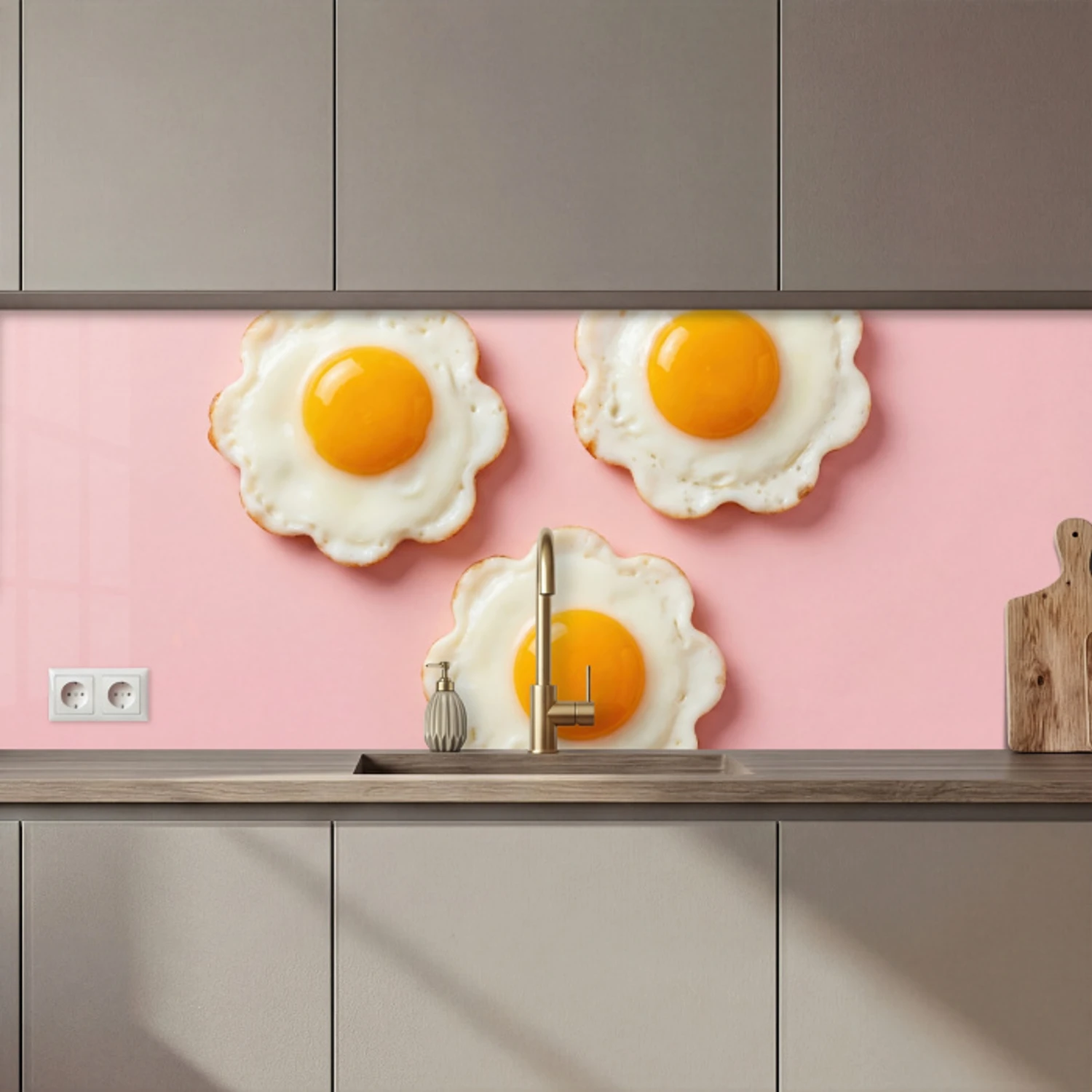 Eieren - Bloem - Roze keuken achterwand 2 middel zz_3dshopping