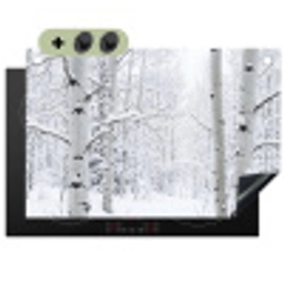 Berkenbomen - Sneeuw - Winter - Bos - Wit Inductie beschemer met haakjes klein -3d