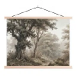 Natuur - Bos - Eik textielposter latten blank klein -3d