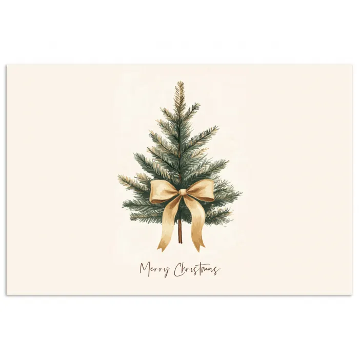 Kerstboom - Kerst - Merry Christmas - Beige poster papier klein -3d