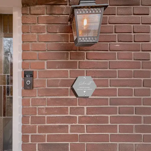Effen lichtgrijs - Sierlijk Naambord Hexagon klein -sfeer7-hexagon-XS