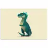 Dinosaurus - Turquoise - Stekels poster papier klein -3d