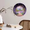 Doorkijk - Lavendel - Bloemen - Paars - Poort Wandcirkel kunststof plaat 5mm dik klein -sfeer4