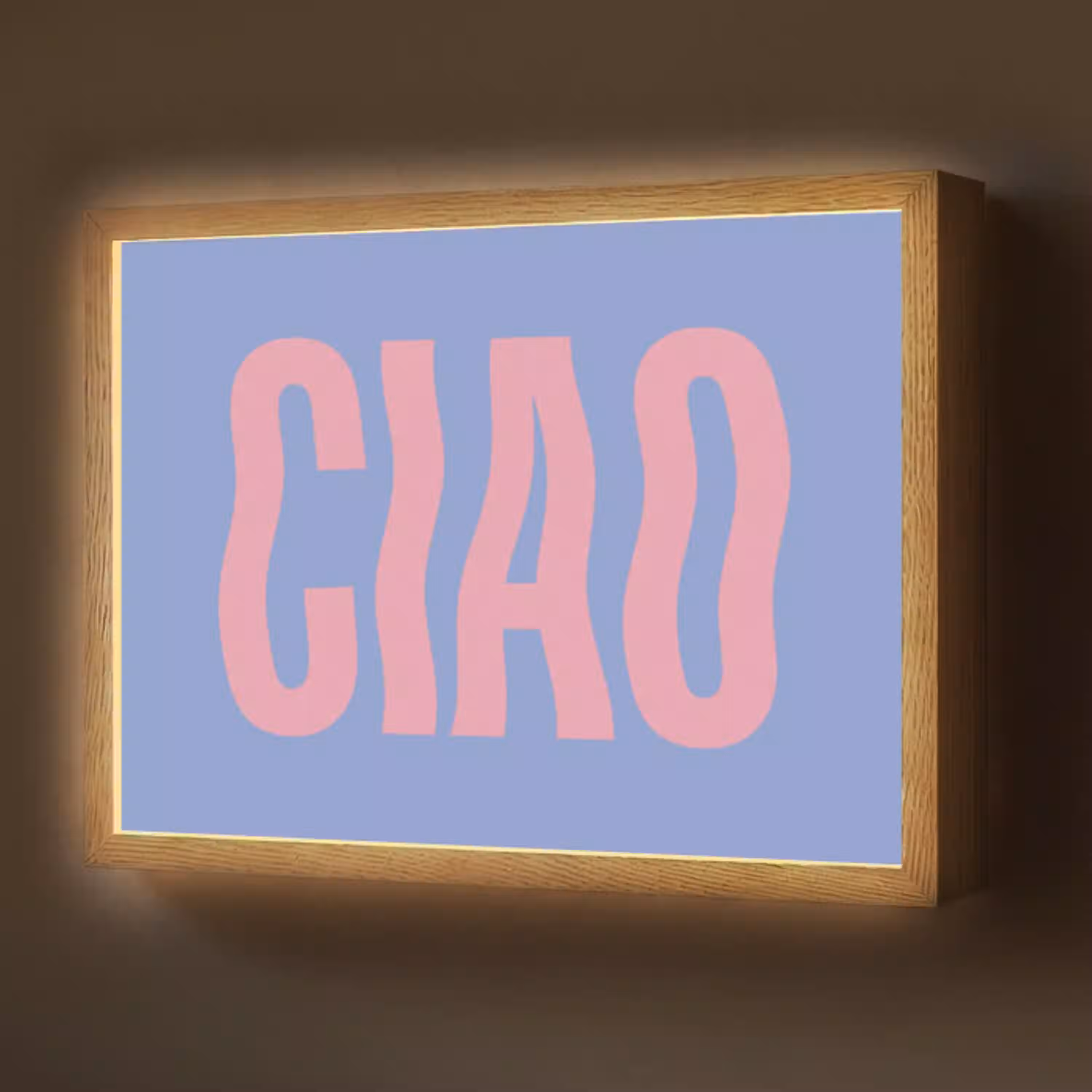 Ciao - Roze - Blauw - Golvend Light Box met batterij (Wandlamp) middel -z3d_website