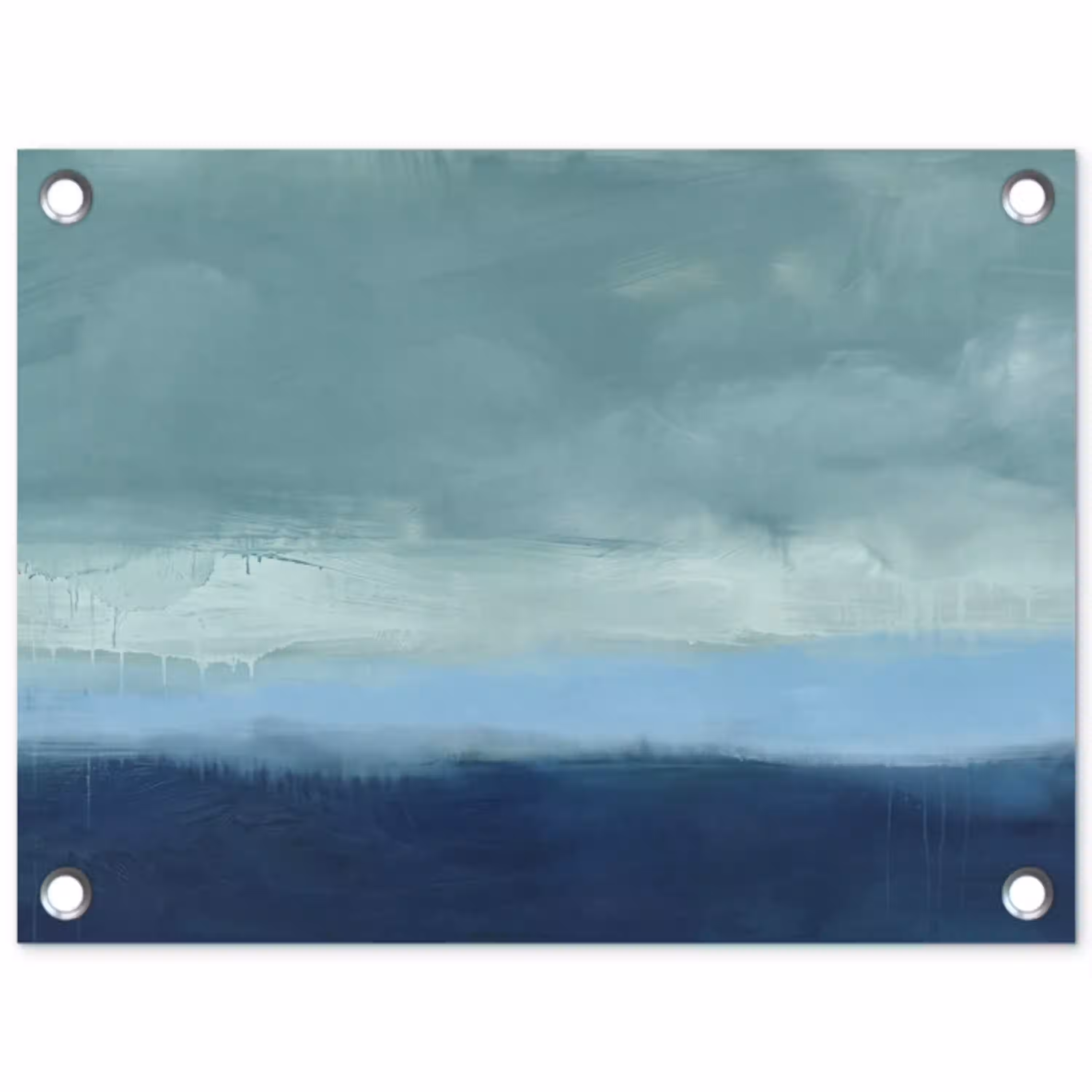 Abstract - Lagen - Rust - Modern - Blauw tuinposter los doek klein -3d
