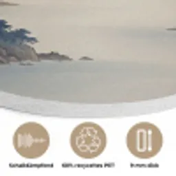 Japans - Landschap - Beige Akoestische PET Vilt - Rond klein -closeup_DE
