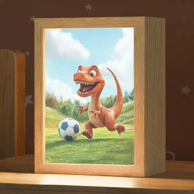 Nachtlampje - Dinosaurus - Oranje - Cartoon - Voetbal