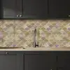 Zacht - Goud - Kleurrijk keuken achterwand 2 middel 871 -sfeer1
