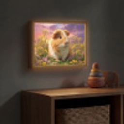 Cavia - Kleurrijk - Bloemen Light Box met batterij (Wandlamp kind) middel -sfeer5_kind