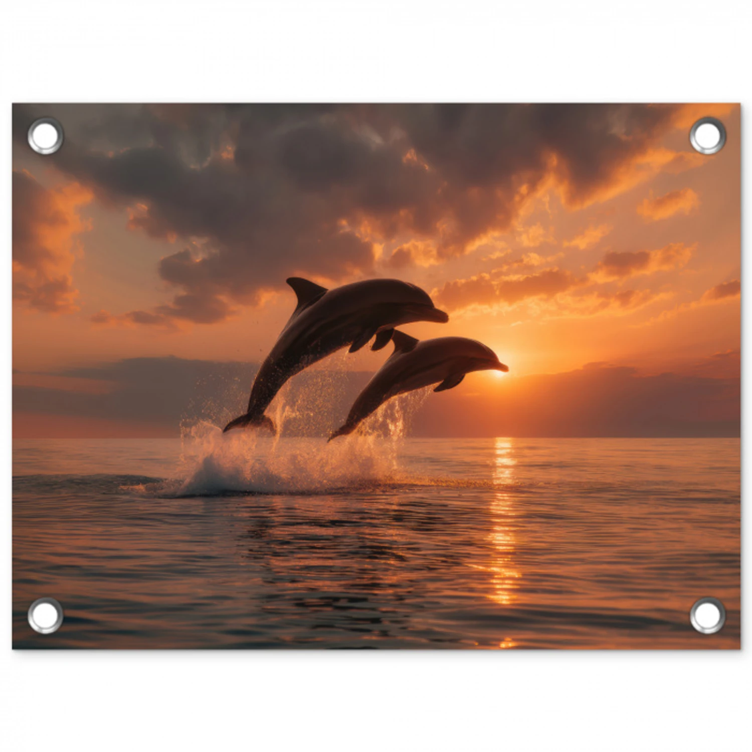 Dolfijnen - Zee - Realistisch tuinposter los doek klein -3d