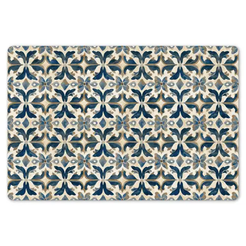 Tegel - Patroon - Blauw - Beige Placemat vinyl groot 368 -zzsfeer1_Kitchenyeah-website