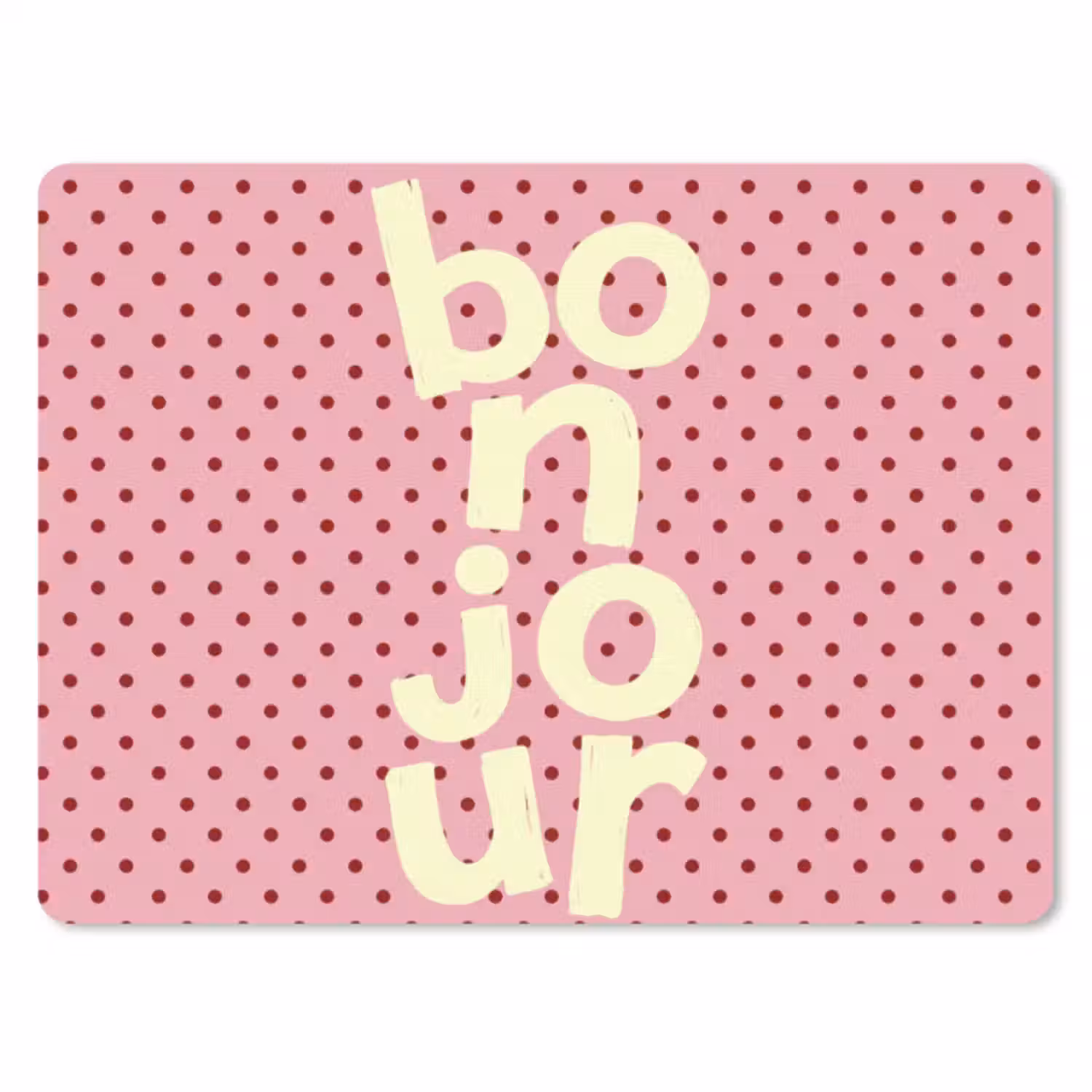 Muismat - Bonjour - Stippen - Roze- Geel