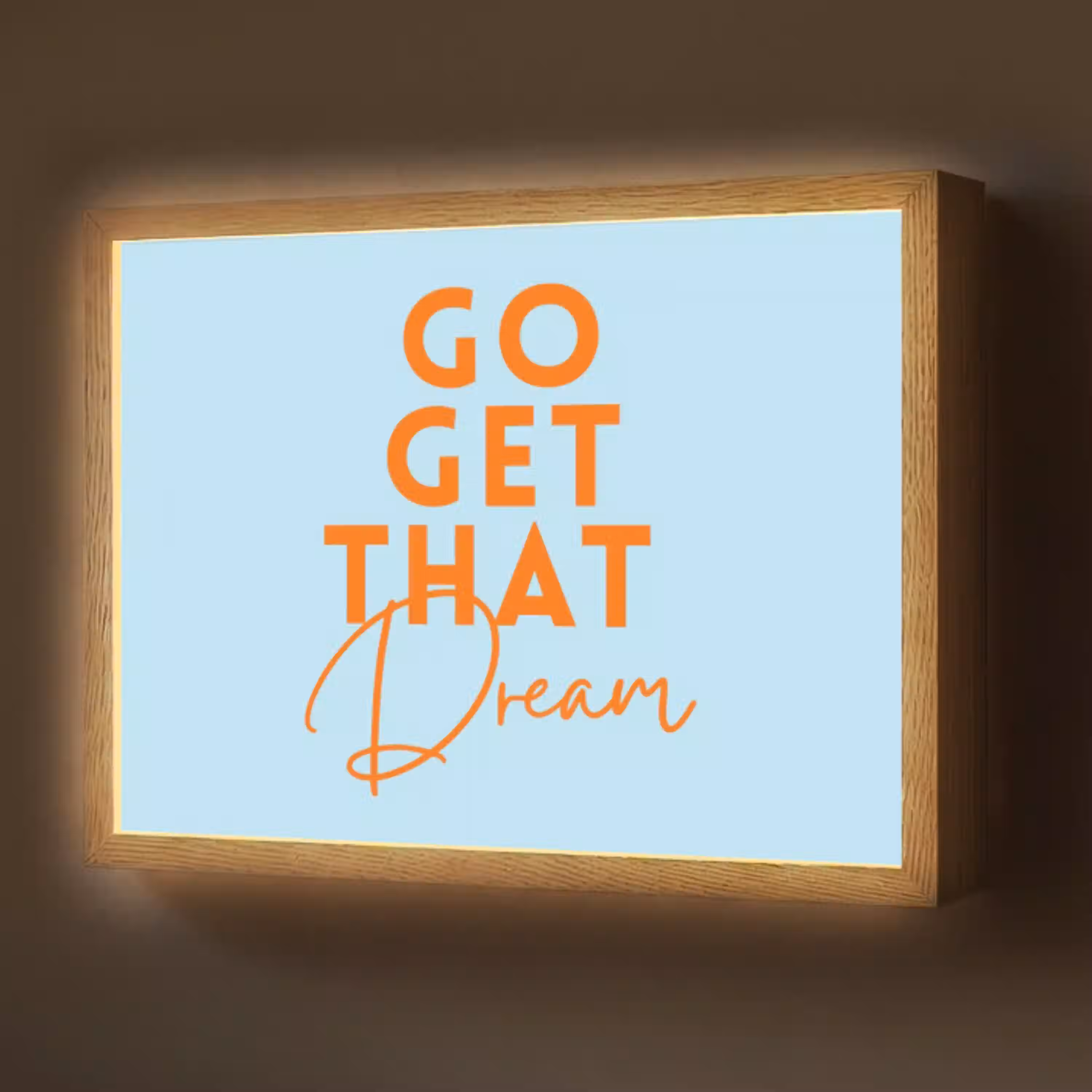 Blauw - Oranje - Tekst Light Box met batterij (Wandlamp) middel -z3d_website