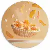 Peach - Eten - Taart - Oranje KitchenYeah - Keuken - Wandcirkel Forex klein -3d