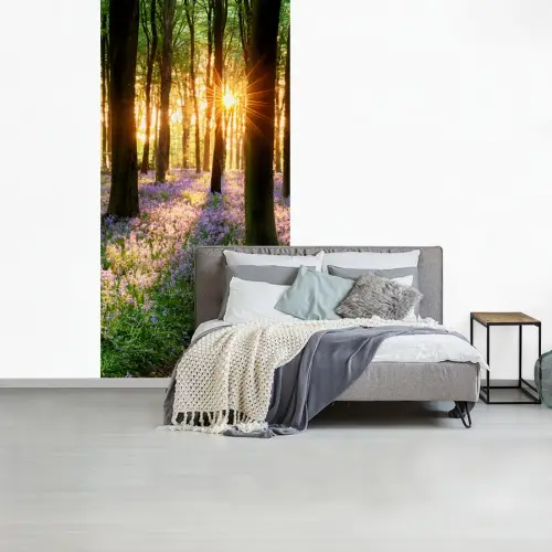 Bos - Bloemen - Lavendel - Zon fotobehang vinyl groot -slaapkamer