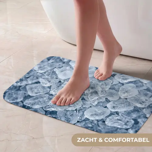 Ijsblokjes - Water - Blauw Badmat klein -USP_ZachtNL