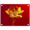 Bloem - Goud - Glazen tuinposter los doek klein -3d