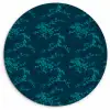 Bloesem - Blauw - Turquoise Wandcirkel plexiglas klein 852 -3d