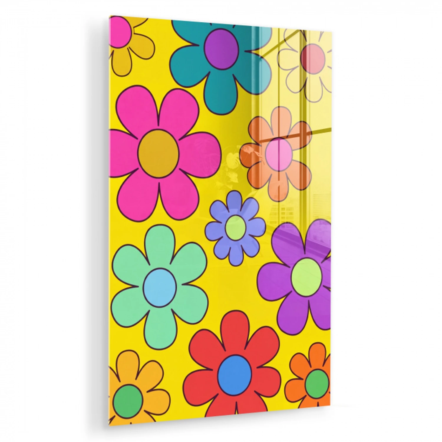 Bloemen - Illustratie - Kleurrijk plexiglas 5mm klein -zzzproduct_nieuw