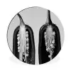 Pepers - Zwart - Wit - Zaadlijsten Wandcirkel aluminium klein -3d