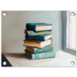 Stapel - Boeken - Groen - Daglicht tuinposter los doek klein -3d