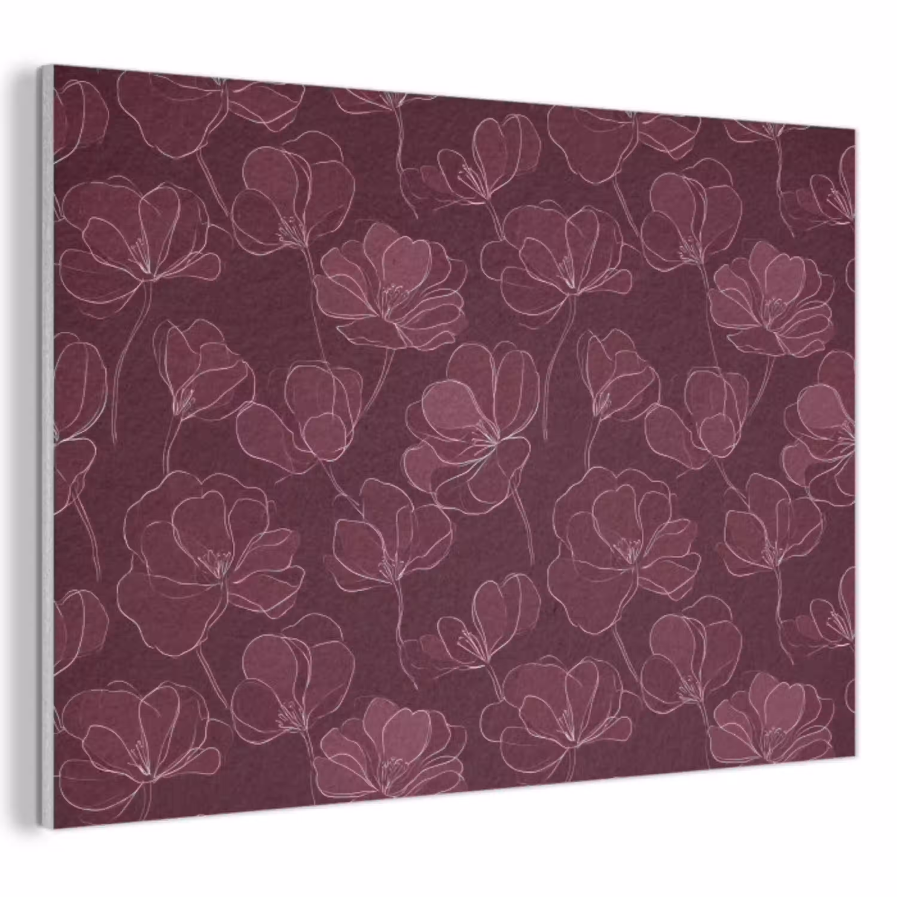 Bloemen - Patroon - Bordeauxrood PET vilt klein 837 -3d