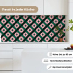 Groen - Roze - Retro - Sterren keuken achterwand 2 middel 871 -sfeer4_DE