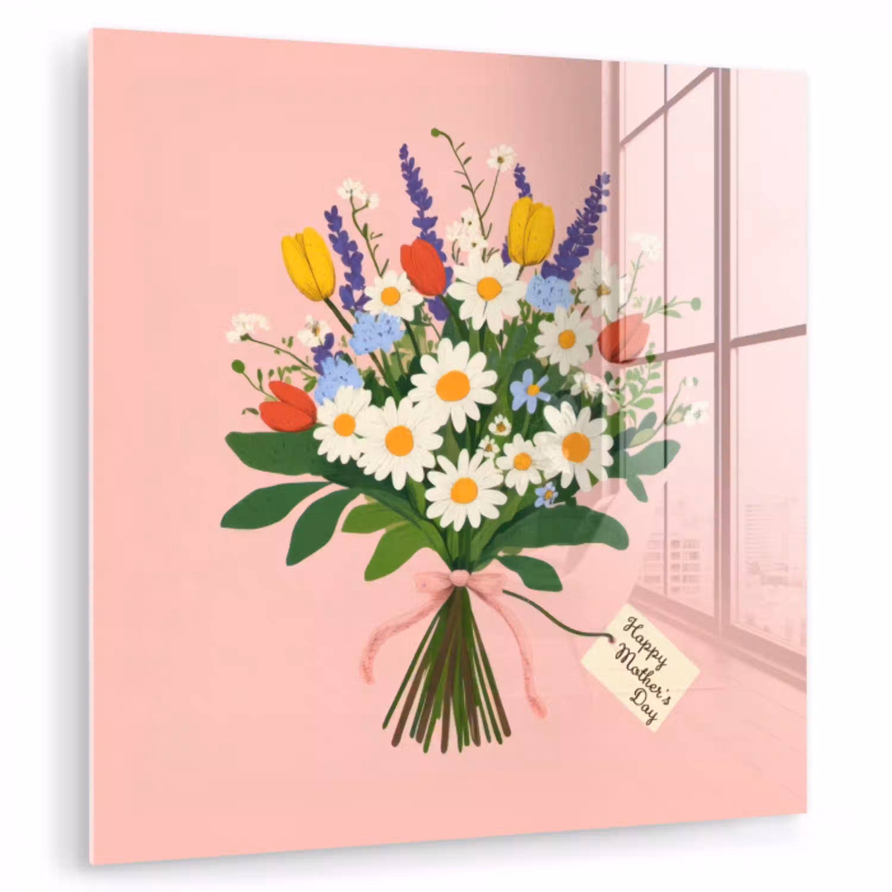 Bloemen - Lint - Kaartje plexiglas 5mm klein -zzzproduct_nieuw
