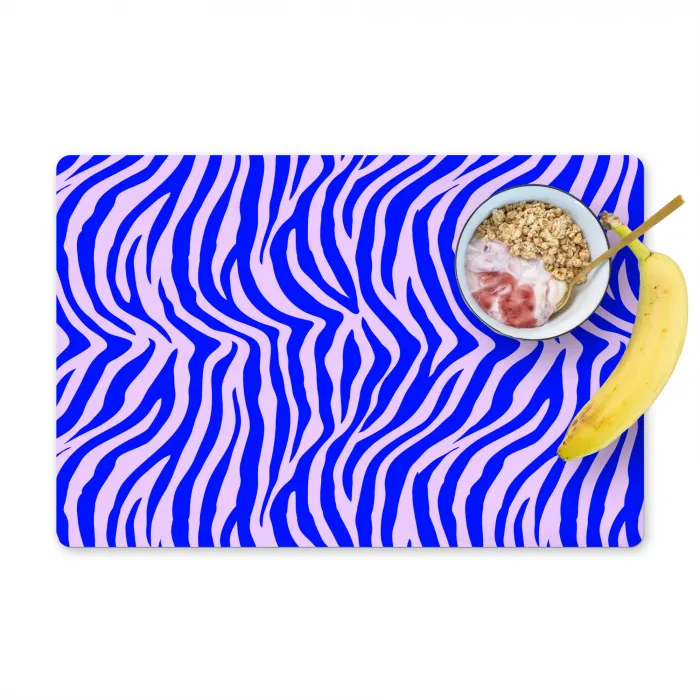 Zebra - Blauw - Paars - Pastel Placemat vinyl groot 368 -zzzproduct_Kitchenyeah-website