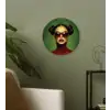 Vrouw - Groen - Bril - Aesthetic - Modern Wandcirkel kunststof plaat 5mm dik klein -sfeer3