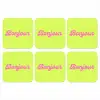 Groen - Roze bonjour - Retro onderzetter kurk middel -3d