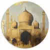 Moskee - Goud - Arabisch - Ramadan - Islamitische Wandcirkel kunststof plaat 5mm dik klein -3d