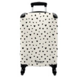 Valentijn hartjes verspreid patroon zwart NBS - Handbagage koffer - Vrouwen middel -3d