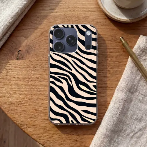 Zebraprint - Dynamisch - Roze Telefoonhoesje iPhone 17 Pro klein -sfeer1