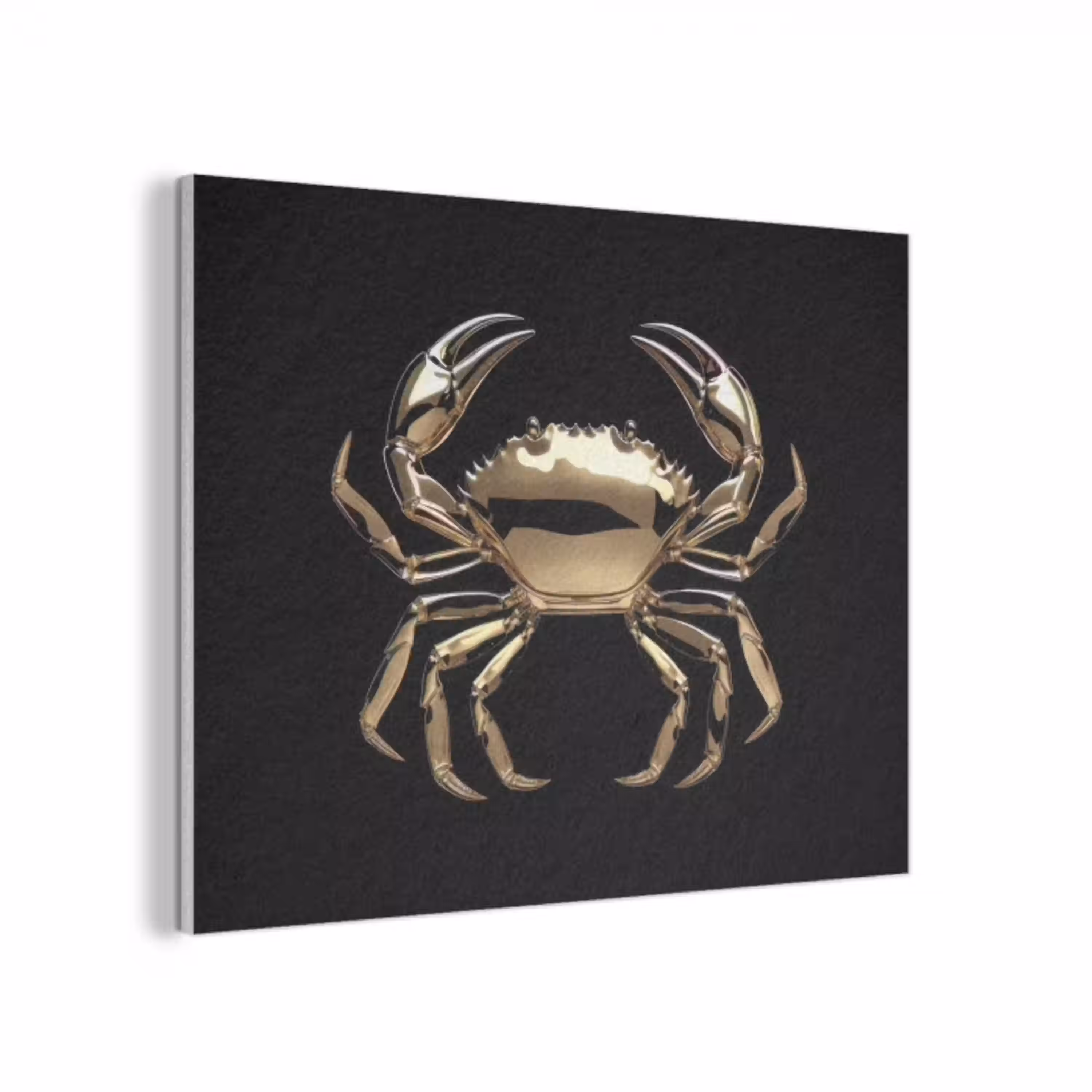 Goud - Krab - Dieren - Zwart PET vilt klein -3d