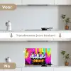 Pinguïns - Badkuip - Kleurrijk - Schuim keuken achterwand spatscherm klein -voor_na_NL