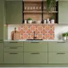 Patroon - Hippie - Oranje keuken achterwand 2 middel 871 -sfeer3