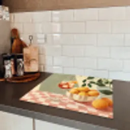 Citroenen - Glas - Tafelkleed - Geblokt Inductie beschermer vinyl 3mm middel -sfeer3